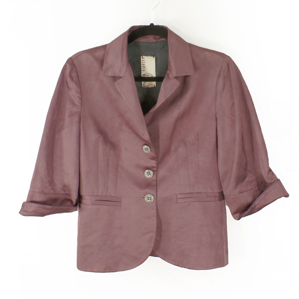 Antonio Marras Mauve Purple Satin Sheen Button Up Blazer Jacket